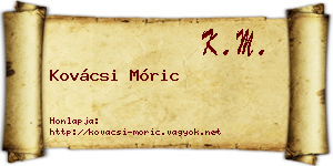 Kovácsi Móric névjegykártya